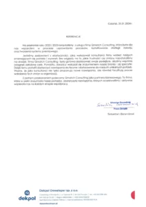 List referencyjny od Dekpol Deweloper
