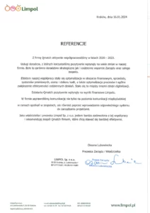 List referencyjny od Limpol